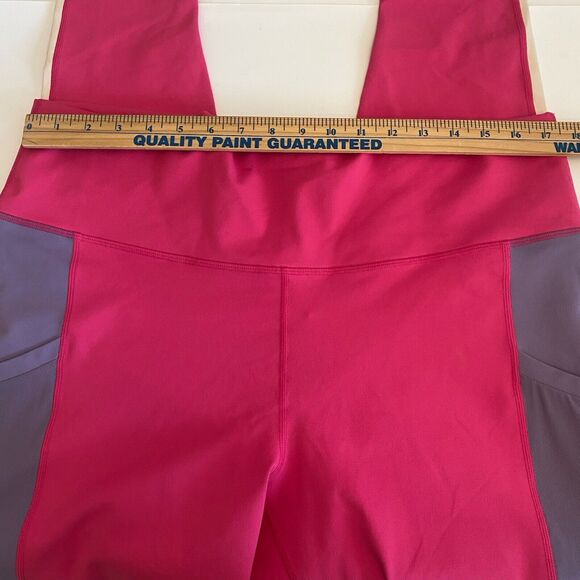 Fabletics Mila Power Hold High Waist Color-block Pink Purple Leggings Sz 2X NEW - Picture 7 of 9